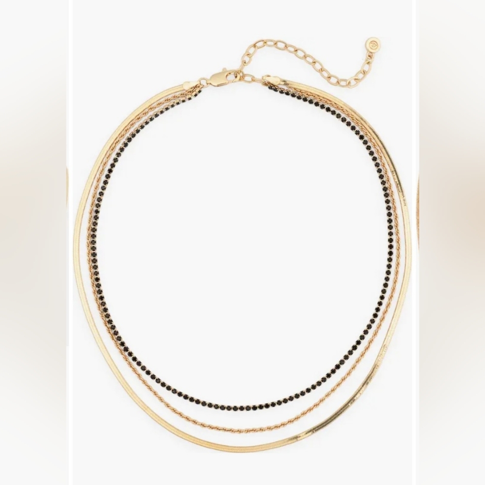 Ettika Delicate Sparkle Layered Chain Necklace